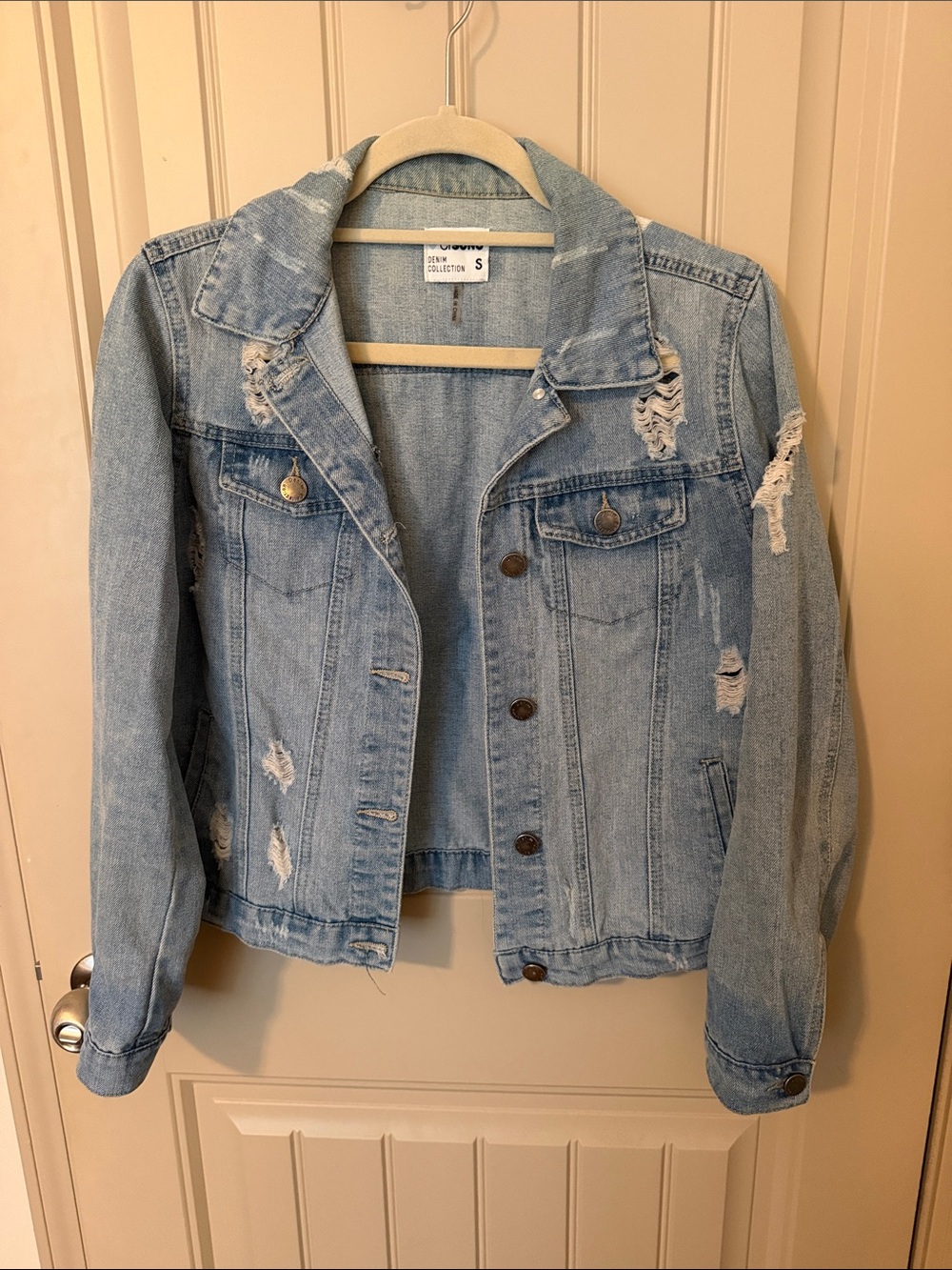 Distressed Light Blue Denim Jacket